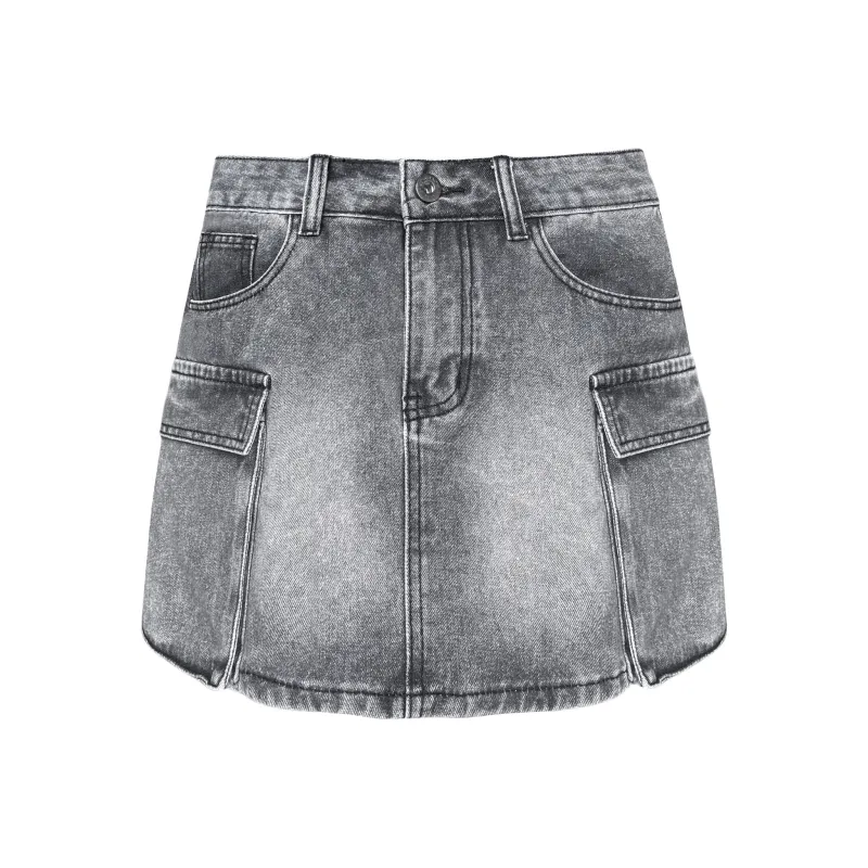FAR BACK Denim Short Skirts Women's-5