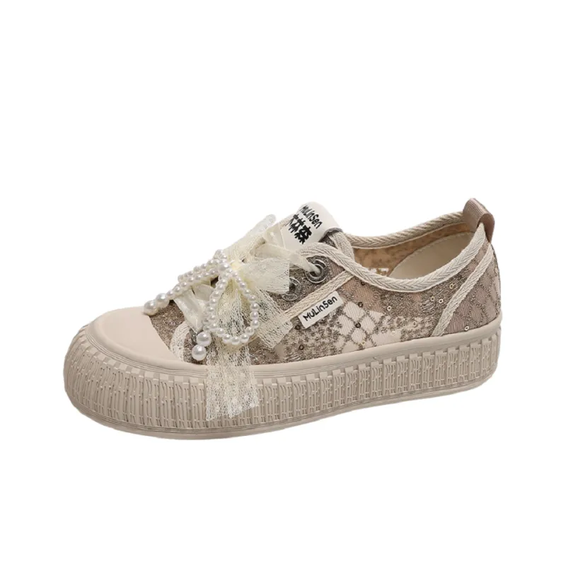 Mulinsen Espadrilles Abrasion Resistant, Lightweight, And Breathable Low Top Skateboard Shoes Women's-0