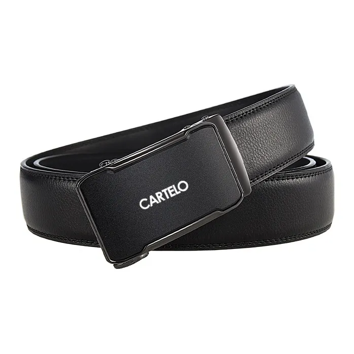 CARTELO Cow Leather Belts Men's Width 3.5CM-1