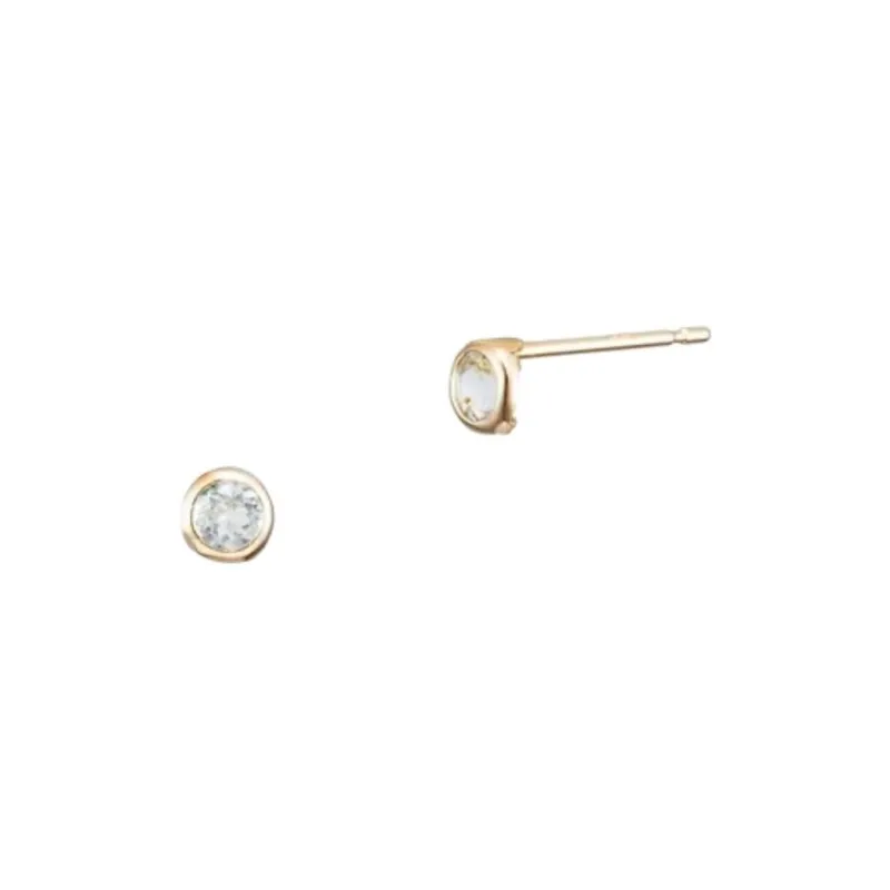 Canal 4℃ 10K Gold Stud Earrings Unisex Gold-0