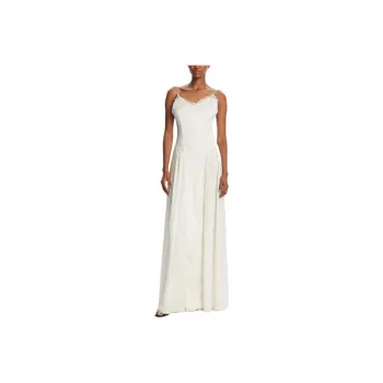 Rotate Satin Lace Maxi Dress