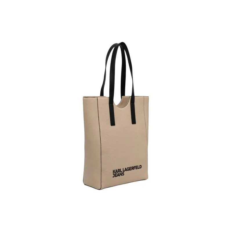 KARL LAGERFELD Recycled Polyurethane Tote Bag, Shopping Bag, Shoulder Bag Women's Light Umber-1