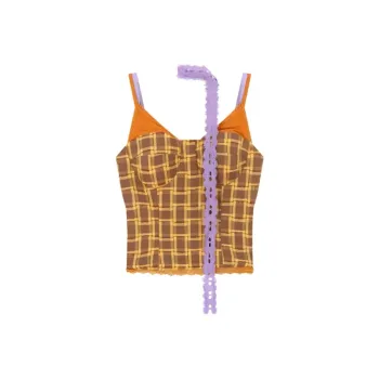 MIMOSA CHUR Camisoles Women's Yellow Plaid