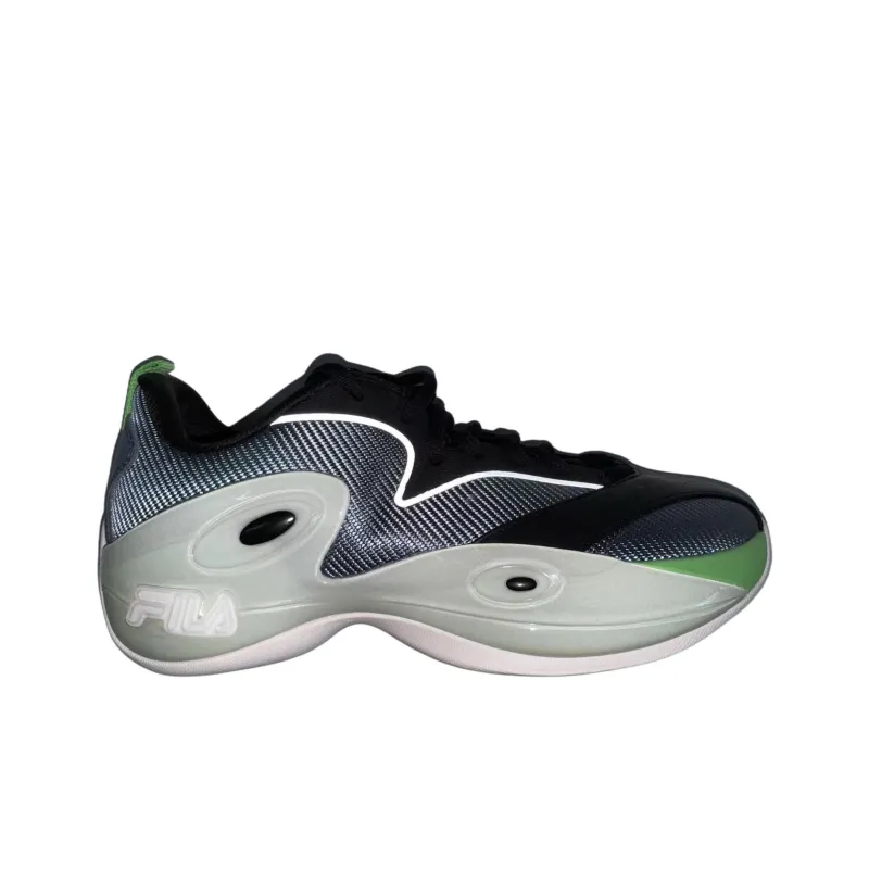 FILA FUSION Performance Anti Slip Wear Resistant Low Top Basketball Shoes Men's Black Green-1