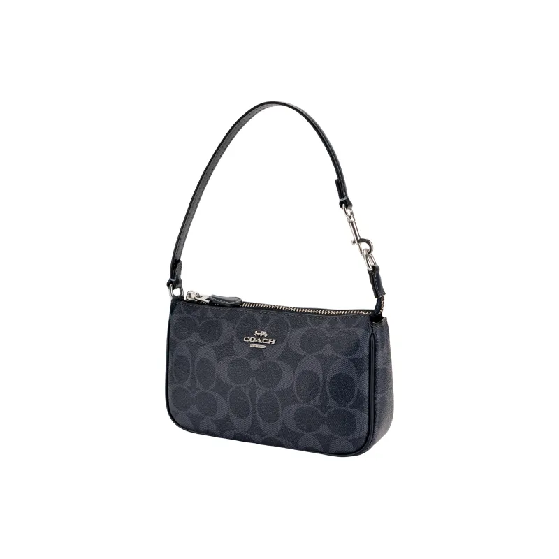 COACH Nolita PVC Pochette, Shoulder Bag, Clutch Trumpets Women's Denim Blue & Midnight Blue & Marine Blue-1