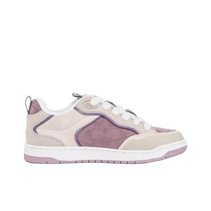 COACH Low Top Skateboard Shoes Women's Gray Purple-1