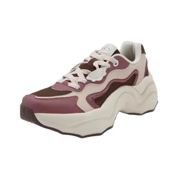 361° Anti Slip Wear Resistant Low Top Chunky Sneakers Women's Pink Brown