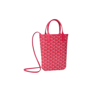 GOYARD Poitiers Canvas With Calfskin Tote Bag, Shopping Bag, Shoulder Bag, Handbag Women's Fuchsia