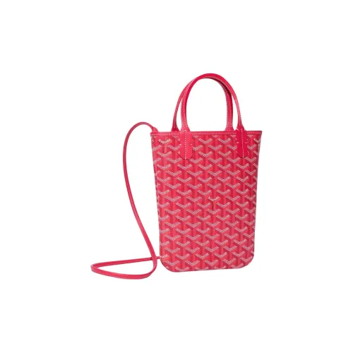 GOYARD Poitiers pleated With Calfskin Tote Bag, Shopping Bag, Shoulder Bag, Handbag Women's Fuchsia
