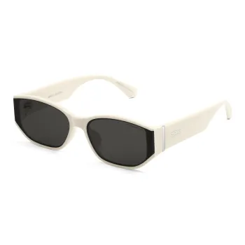 ZIPPO Plate Frame Cat Eye Sunglasses Unisex Milk Salt White