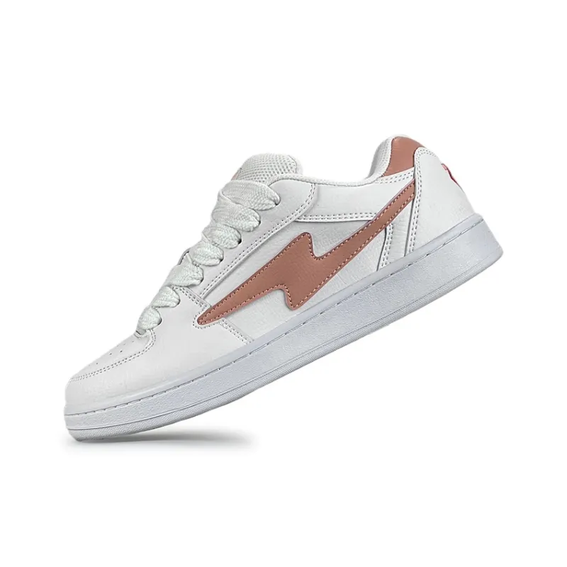 LuzaoT SUPER DRAG Low Top Skateboard Shoes Women's White Brick Red-2