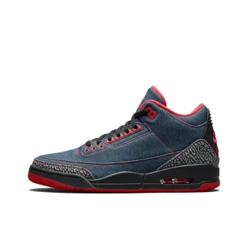 Levi's x Jordan Air Jordan 3 Anti Slip Wear Resistant Low Top Vintage Basketball Shoes Unisex Blue Red
