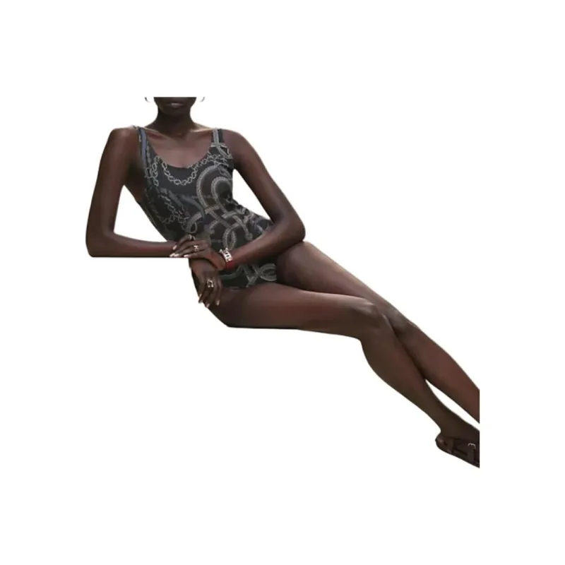 HERMES One piece Swimsuit Women's Charcoal Gray-3