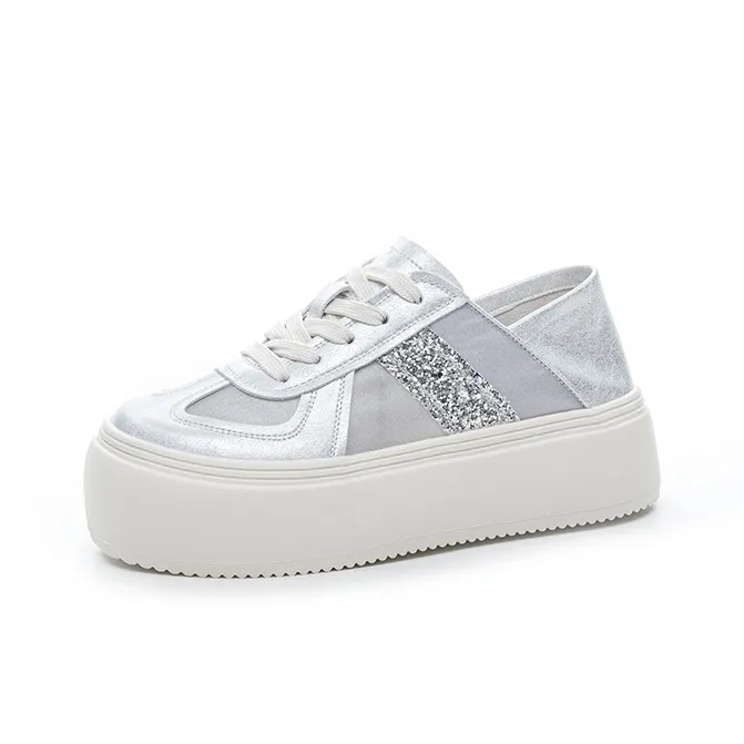 POOQ Height Increasing Low Top Skateboard Shoes Women's-7