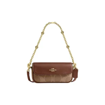 COACH Hailey Leather Shoulder Bag, Crossbody Bag Tubas Women's Brown