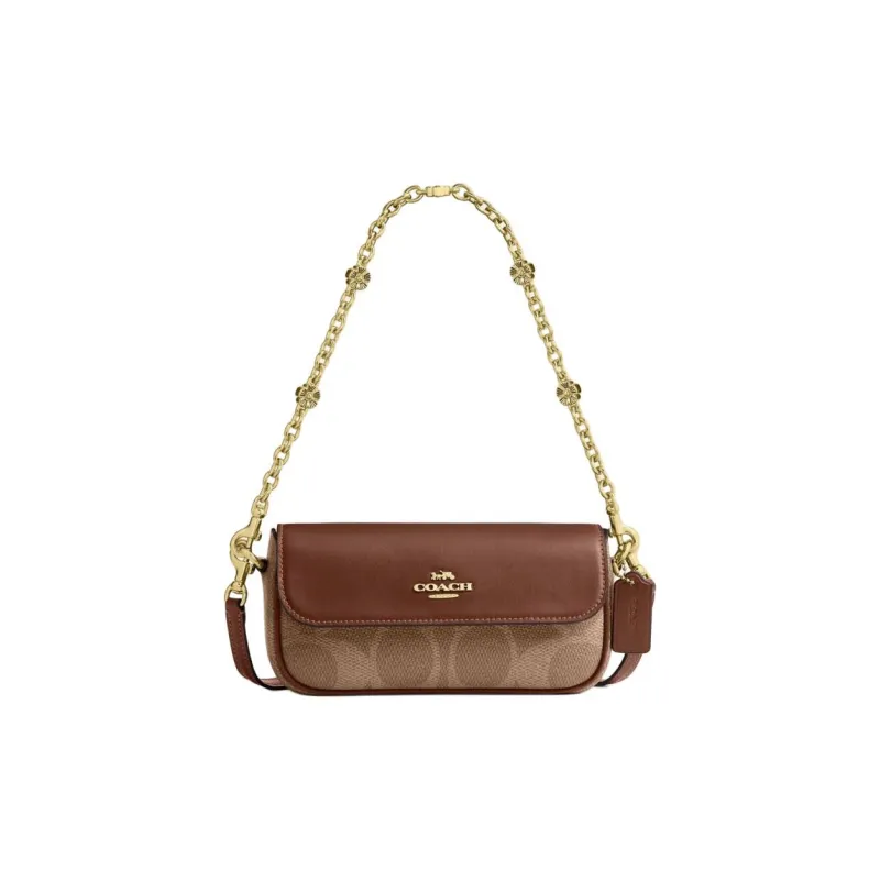 COACH Hailey Leather Shoulder Bag, Crossbody Bag Tubas Women's Brown-0