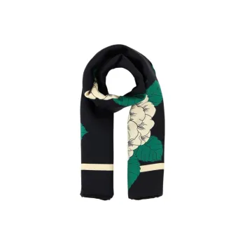 Valentino Silk Knit Scarves Unisex Black