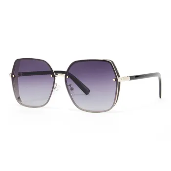 CinvaiKrose PC Metal Square Large Frame Sunglasses Women's