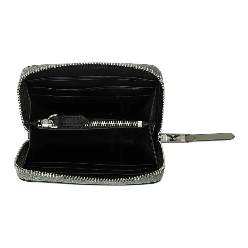 KARL LAGERFELD K/SIGNATURE Calfskin Wallet Women's Gray Green-2