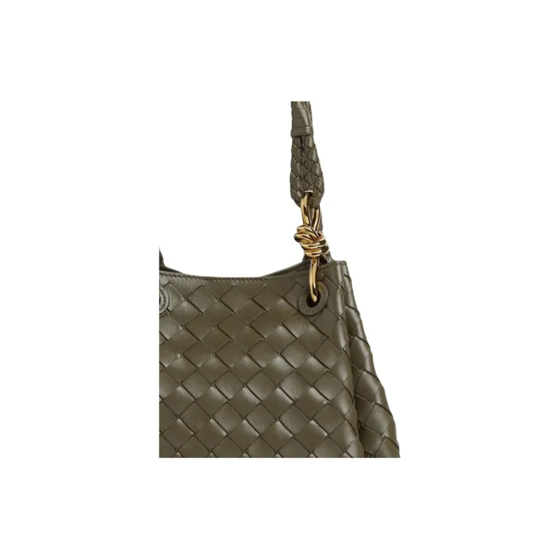 Bottega Veneta Parachute Sheepskin Portable Crossbody Bag, Shoulder Bag Trumpets Women's Cypress Green-4