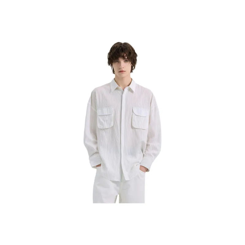 WILD LEADER Shirts Men Minimalist White[CW51585A5]-0