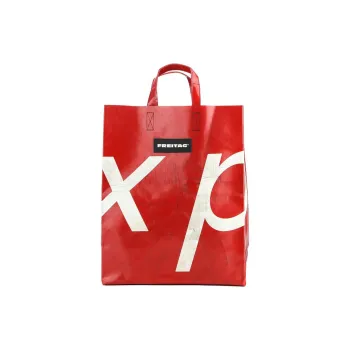 FREITAG Polyester Tote Bag, Shopping Bag, Handbag Unisex Red & White