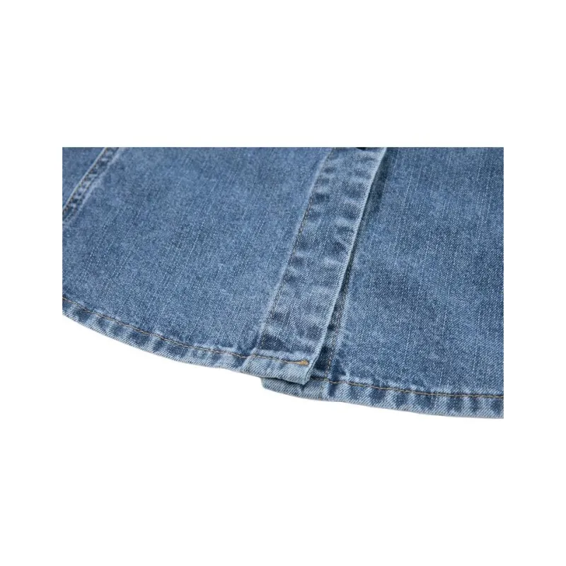Mo Han Yi Mei Long Sleeved Dress Women's Denim Blue-1