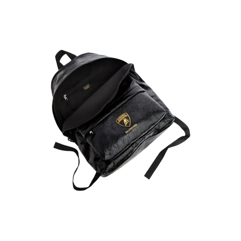 Balenciaga Automobili Lamborghini Collaboration Sheepskin Backpack Regular Men's Black-3