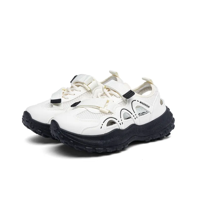 Warrior Slip Resistant Odor Resistant Abrasion Resistant River Trekking Shoes Women's Beige Black-2