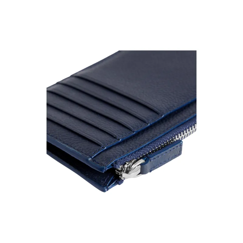 Balenciaga Calfskin Card Holder Men's Marine Blue & Burgundy-3
