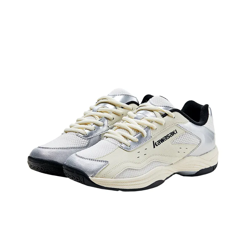 Kawasaki Shock Absorbers Slip Resistant Breathable Low Top Badminton Shoes Unisex Silver Gray-2