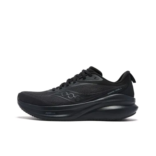 Saucony Anti Slip Wear Resistant Low Top Running Shoes Unisex Black