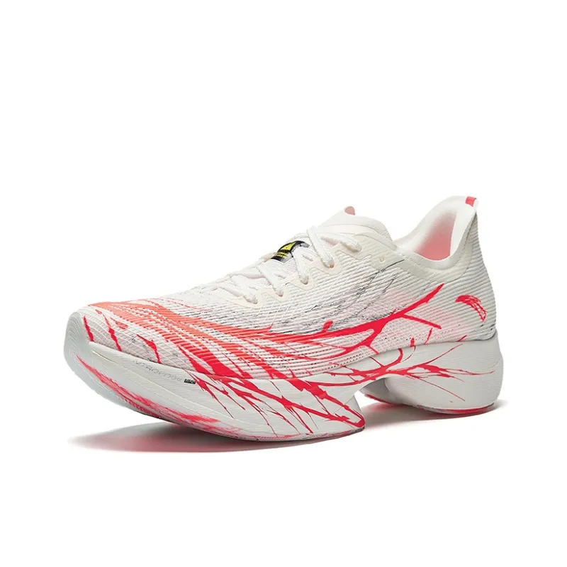 Anta C10 Pro Anti Slip Wear Resistant Low Top Marathon Running Shoes Women's White Red-1