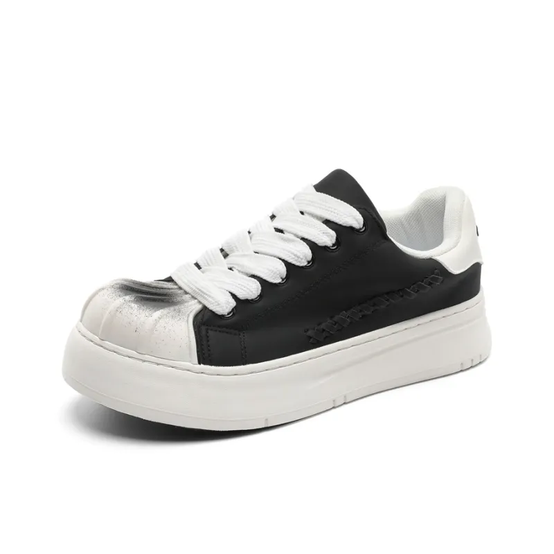 OUGLEMEN Coverage Slip Resistant, Abrasion Resistant, Height Increasing Low Top Skateboard Shoes Men's Black-2