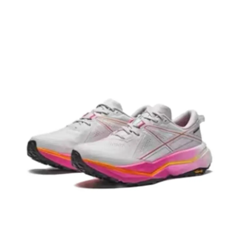 Anta Hunter Fury 2 Non slip Support Low Top Carbon Plate Running Shoes Men's Gray Pink-1