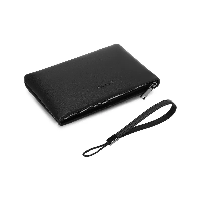 MEXICAN Cow Leather Clutch Men's Black-4