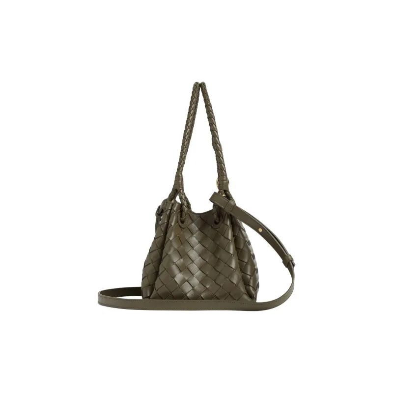 Bottega Veneta Parachute Sheepskin Portable Crossbody Bag, Shoulder Bag Trumpets Women's Cypress Green-2