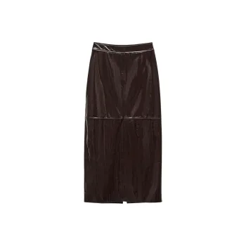 INSUN Leather Long Skirt Women's