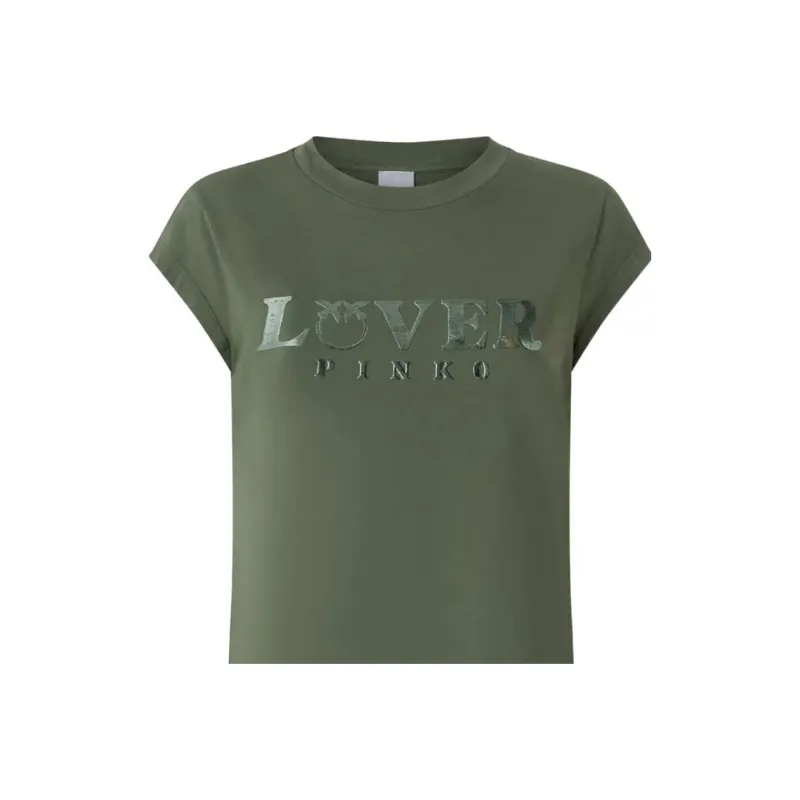 PINKO Logo Printed Crewneck T Shirt-4