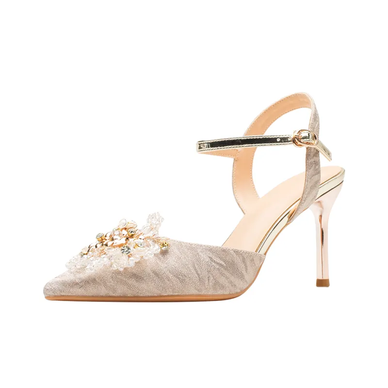 GOSO High Heels Women's Silver/Champagne Gold-6