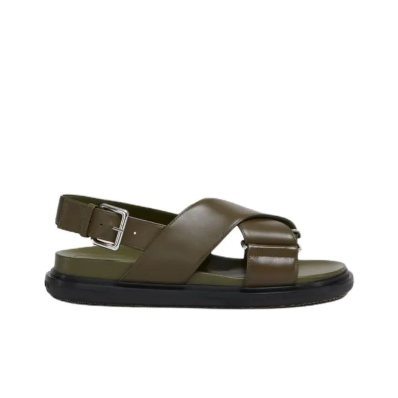 MARNI Fussbett One Strap Sandals Women's Green-1