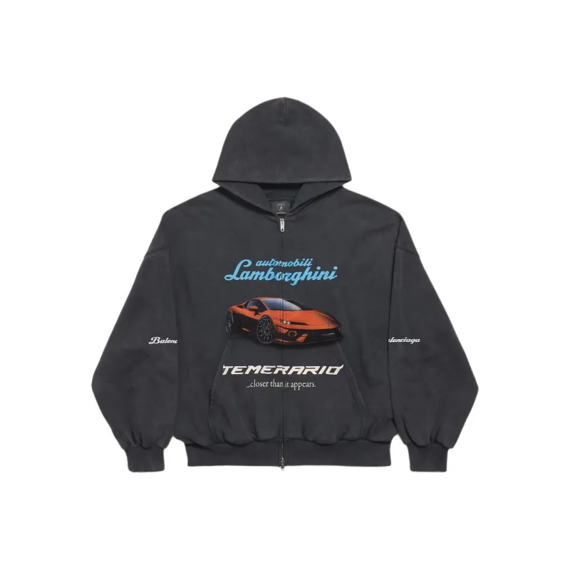 Balenciaga x Automobili Lamborghini Sweatshirt Slim Fit Men's Black-0