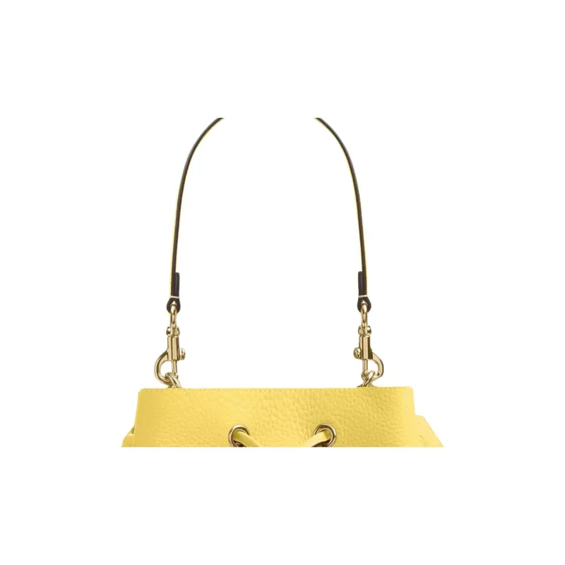 COACH Rowan Leather Bucket Bag, Crossbody, One Shoulder Handbag Trumpets Women's Yellow-4