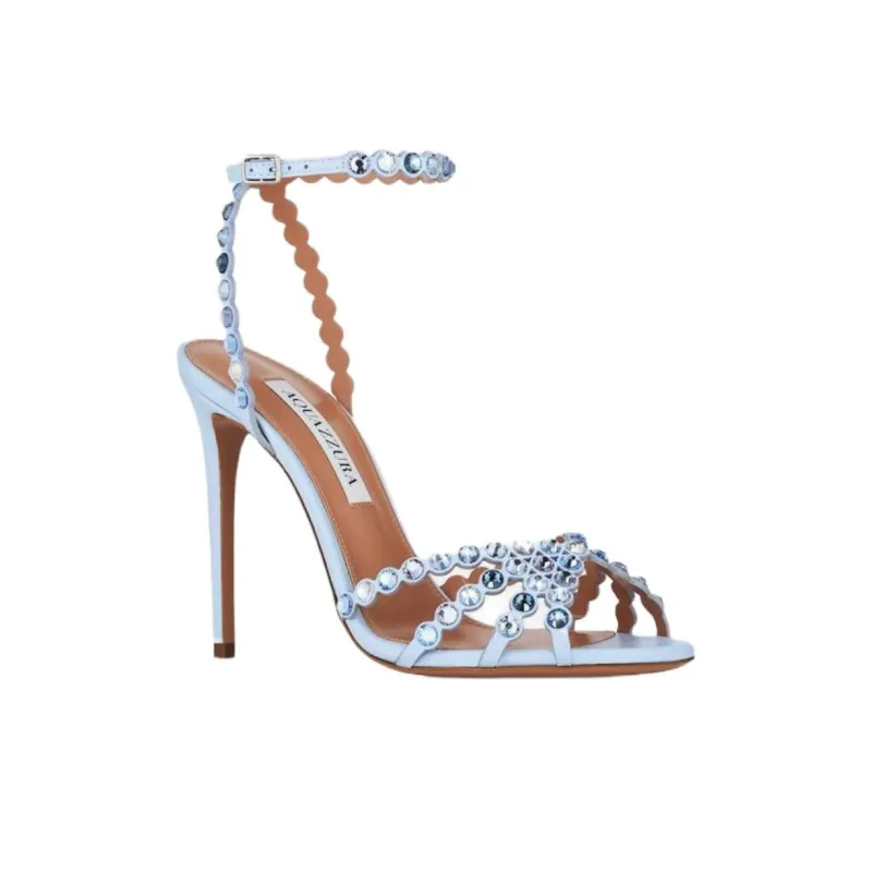 AQUAZZURA Tequila One Strap Sandals 10.5cm Women's Blue-2
