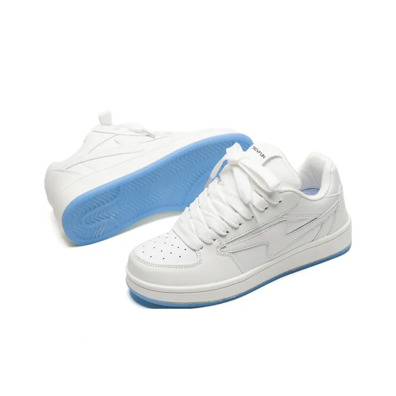 7 SEVFUN Low Top Skateboard Shoes Unisex Gradient White Blue Box Included-5