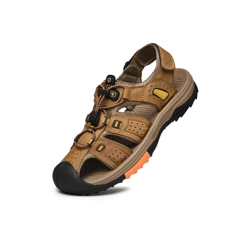 AIPSEN Anti Slip Wear Resistant River Trekking Shoes Men's Khaki-3