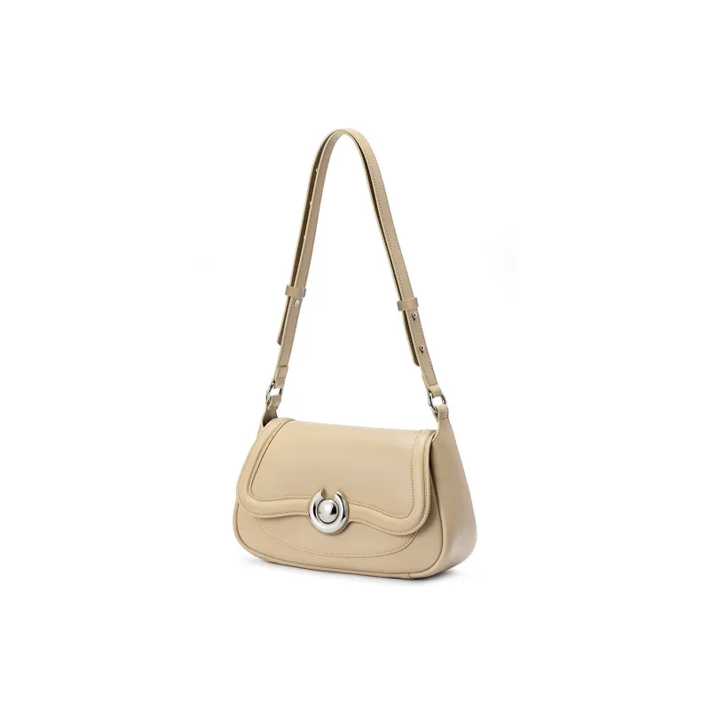ROBERTA DI CAMERINO Synthetic Leather Shoulder Bag Women's Black/Apricot-6