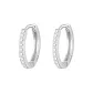 [Suitable for Earlobes]0.9cm Zircon Hoop Earrings[Solid 999 Silver]