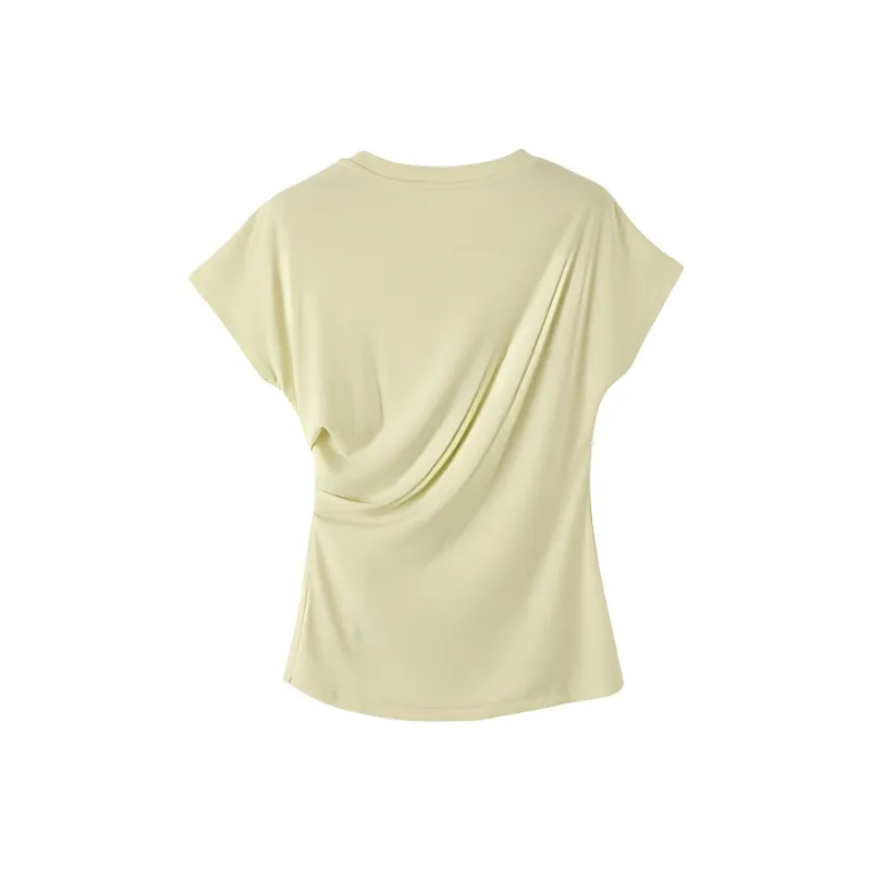 Late White T Shirt Women's Yellow Cream-1