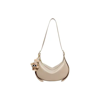 Narandu Cow Leather Dumpling Bag Crescent Crossbody Bag Medium Size Women's Oat